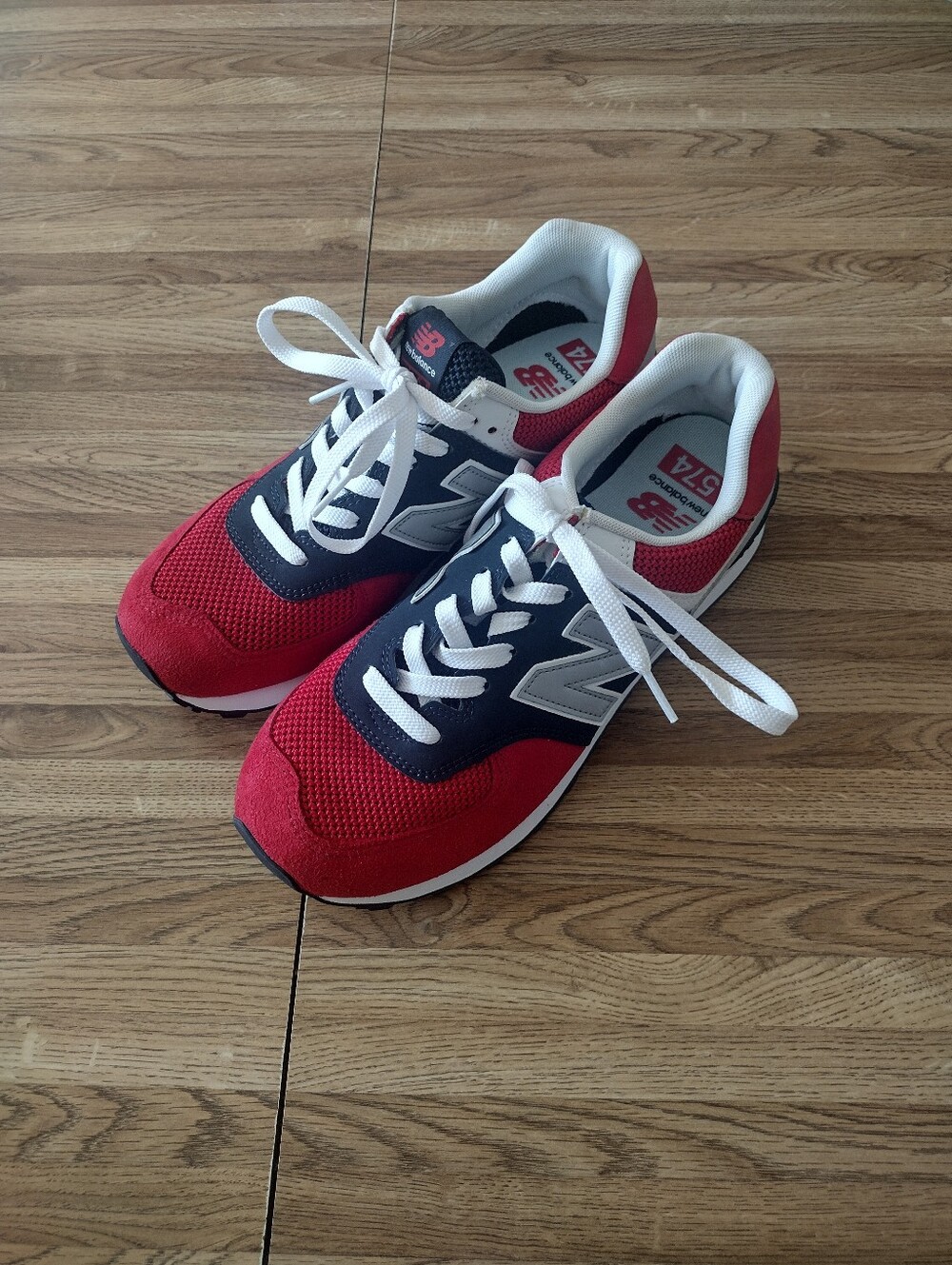 Men's New Balance 574 Pebbled Sport "Team Red" Size 8.5 Sneakers